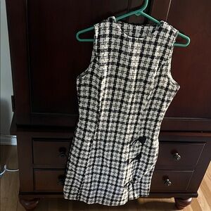 Stylish Black and White Checkered Dress